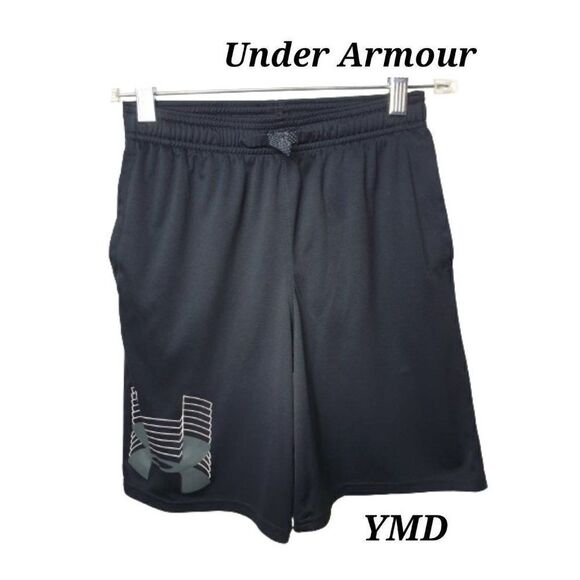 Under Armour Boys UA Heatgear Black Shorts M Prototype Athletic Essential YMD - Picture 1 of 6